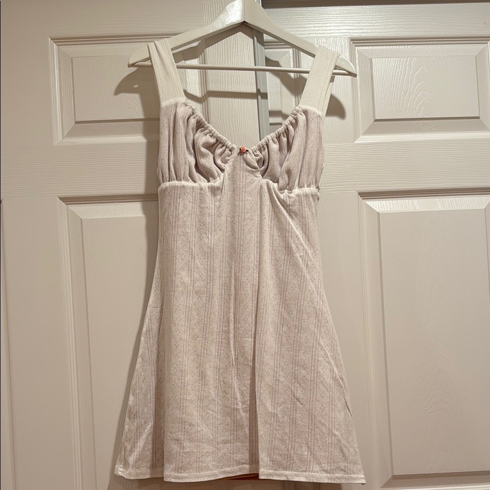 With Jean White Pointelle Dress NWT